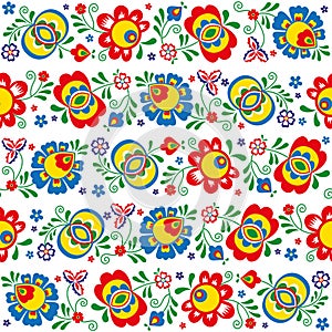 Seamless pattern made from folklore ormaments Moravia - Slovacko photo